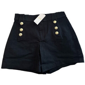 NWT LILLY PULITZER BLACK HIGH RISE SHORTS WITH GOLD DETAILS